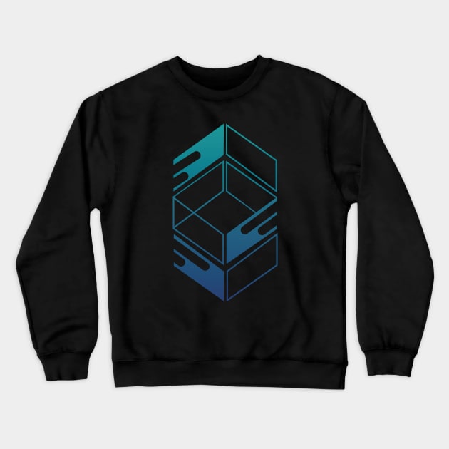 Abstract blue box Crewneck Sweatshirt by LR_Collections